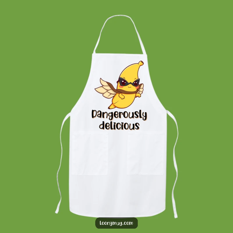 Funny Flying Banana Apron - Superhero Fruit Chef Gift for Kitchen Adventures