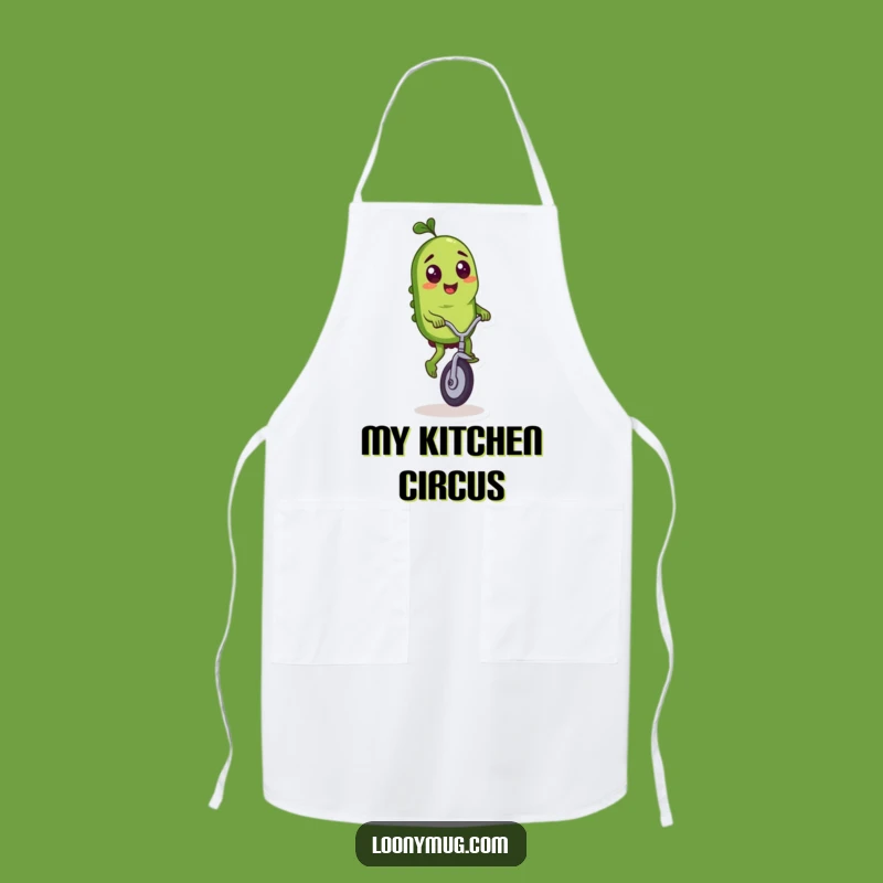 Funny Pickle Unicycle Apron - Mischievous Kitchen Gift