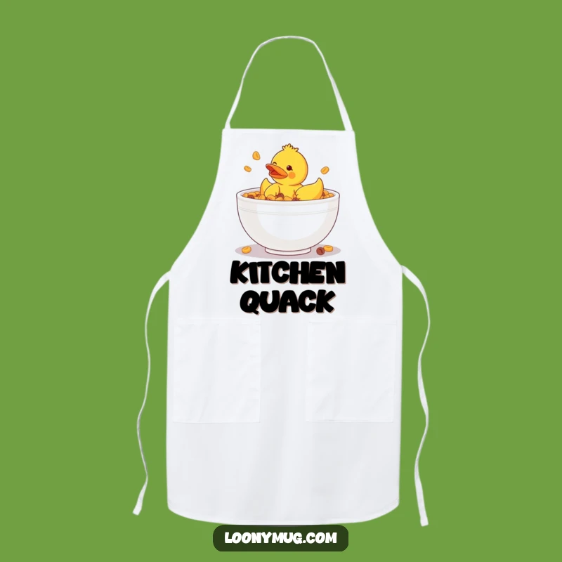 Funny Rubber Ducky Cereal Bowl Apron - Hilarious Kitchen Gift