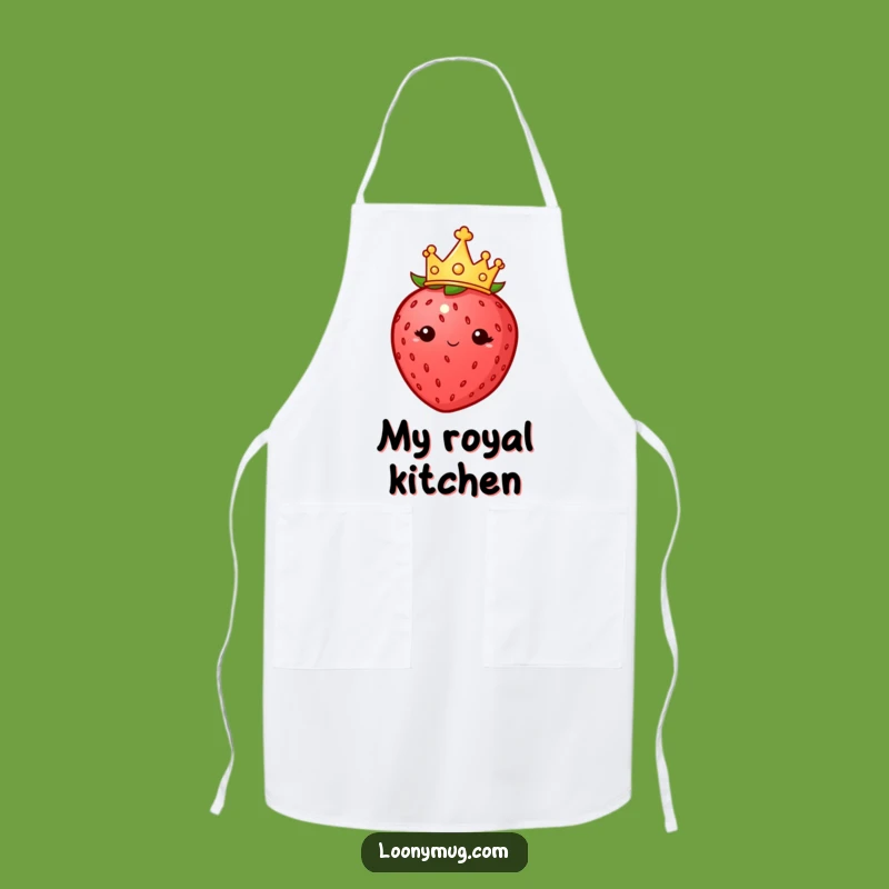 Funny Strawberry Crown Apron: Cook with Royal Authority - Gift!