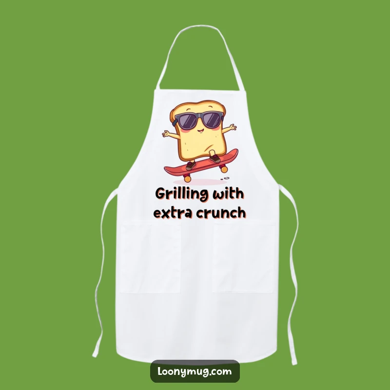 Funny Toast Skateboarder Apron - Kitchen Bread Shredder Gift