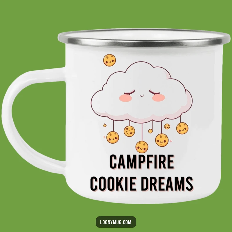 Funny Sleepy Cloud Cookie Rain Camping Mug - Dreamy Outdoor Treat!