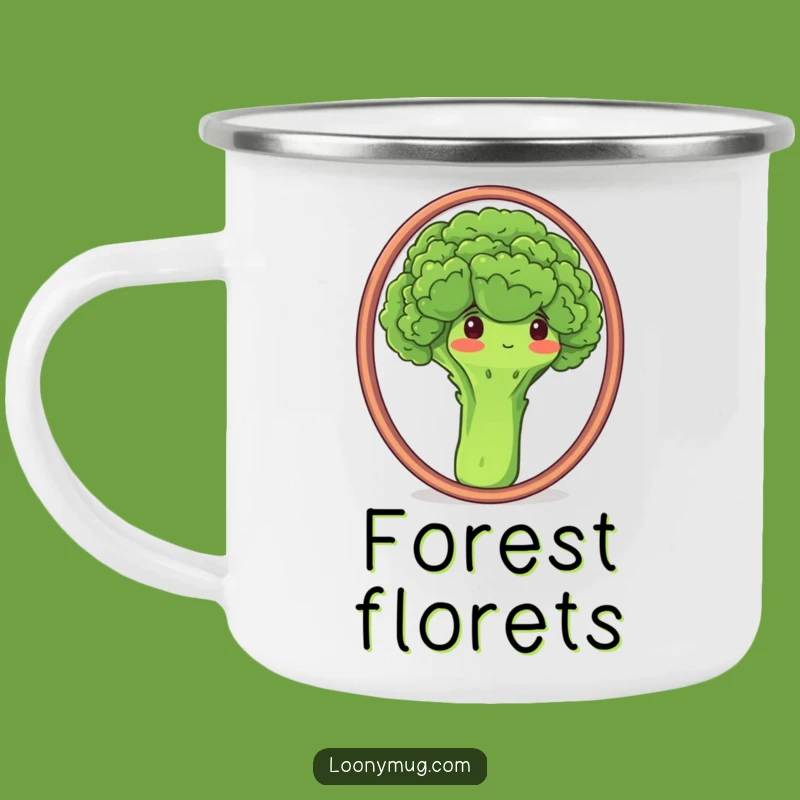 Funny Proud Broccoli Mirror Camping Mug - Outdoor Veggie Humor Gift