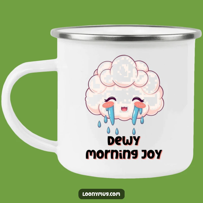 Funny Cloud Rainbow Tears Camping Mug: Sip Joyful Hot Drinks Outdoors!