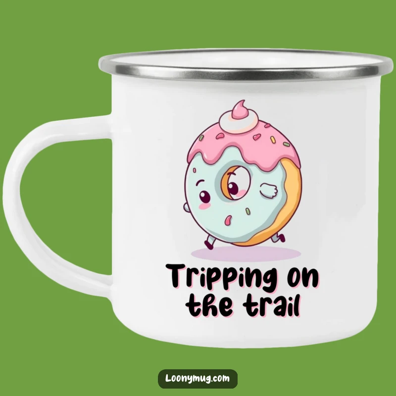 Funny Clumsy Donut Camping Mug: Tripping Drinkware for Outdoor Mishaps