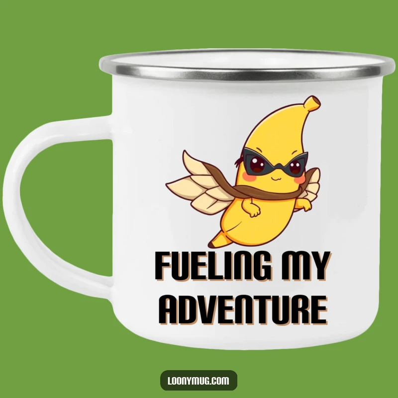Funny Flying Banana Camping Mug - Durable Superhero Fruit Drinkware