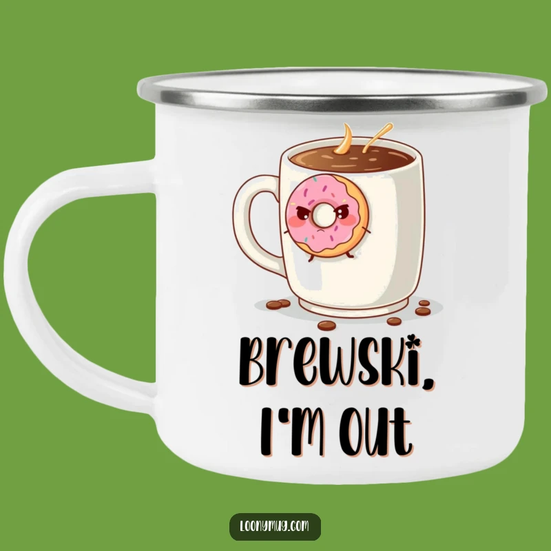 Funny Grumpy Donut Escape Camping Mug - Hilarious Campfire Companion Gift!