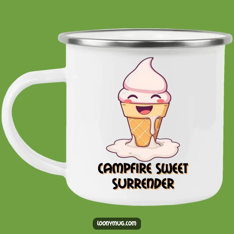 Funny Melting Ice Cream Camping Mug: Enjoy Your Brews with Sweet Outdoor Humor