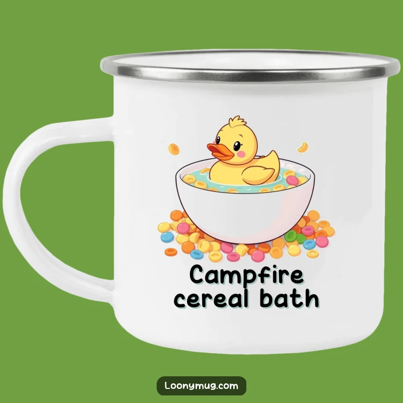 Funny Rubber Duck Cereal Camping Mug: Your Hilarious Outdoor Breakfast Buddy