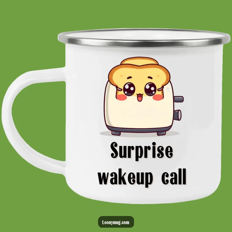 Funny Surprised Toast Camping Mug - Outdoor Breakfast Surprise Gift Mug