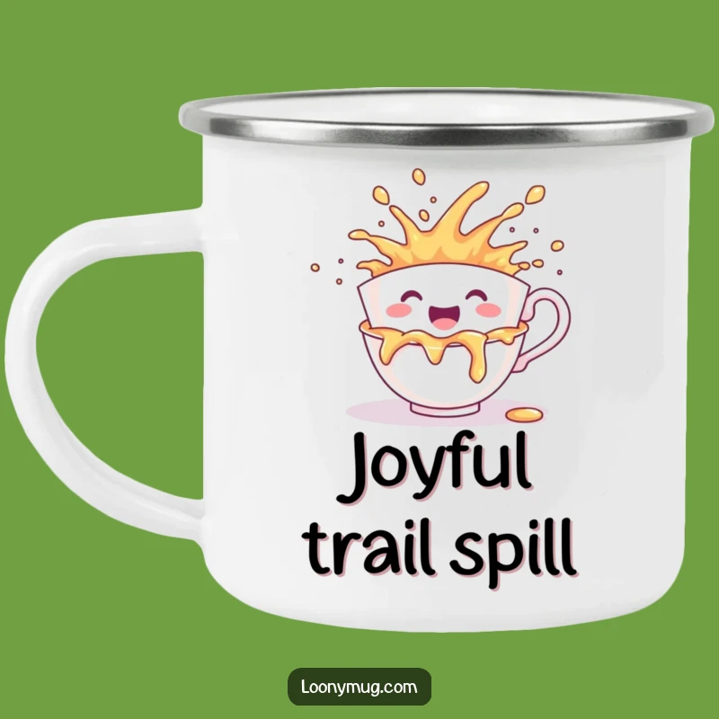 Funny Cheerful Teacup Camping Mug - Outdoor Spill Explosion Gift