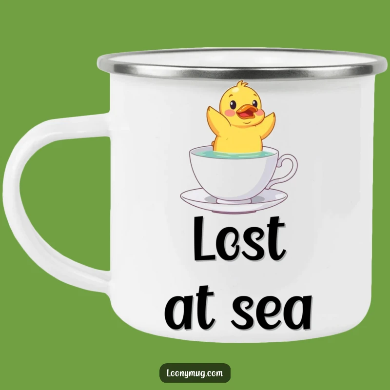 Funny Rubber Duck Teacup Camping Mug: Sip Your Adventure with Hilarious Quirky Style