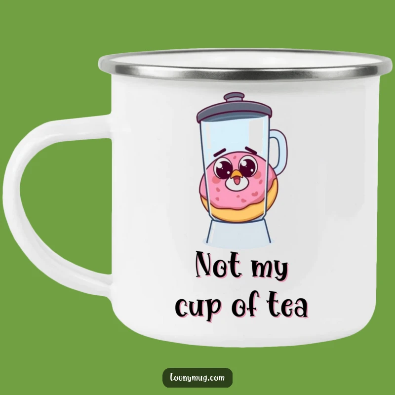 Funny Startled Donut Escaping Blender Camping Mug - Campfire Chuckles