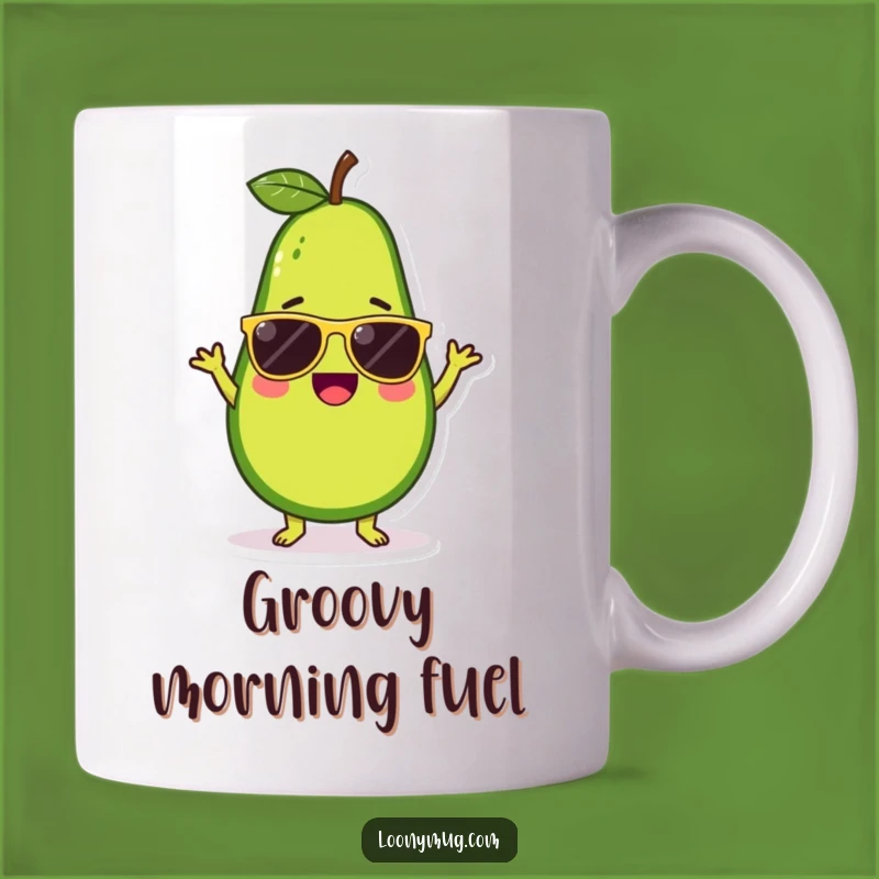 Funny Avocado Sunglasses Dance Mug: Groovy Sips for Fun Lovers