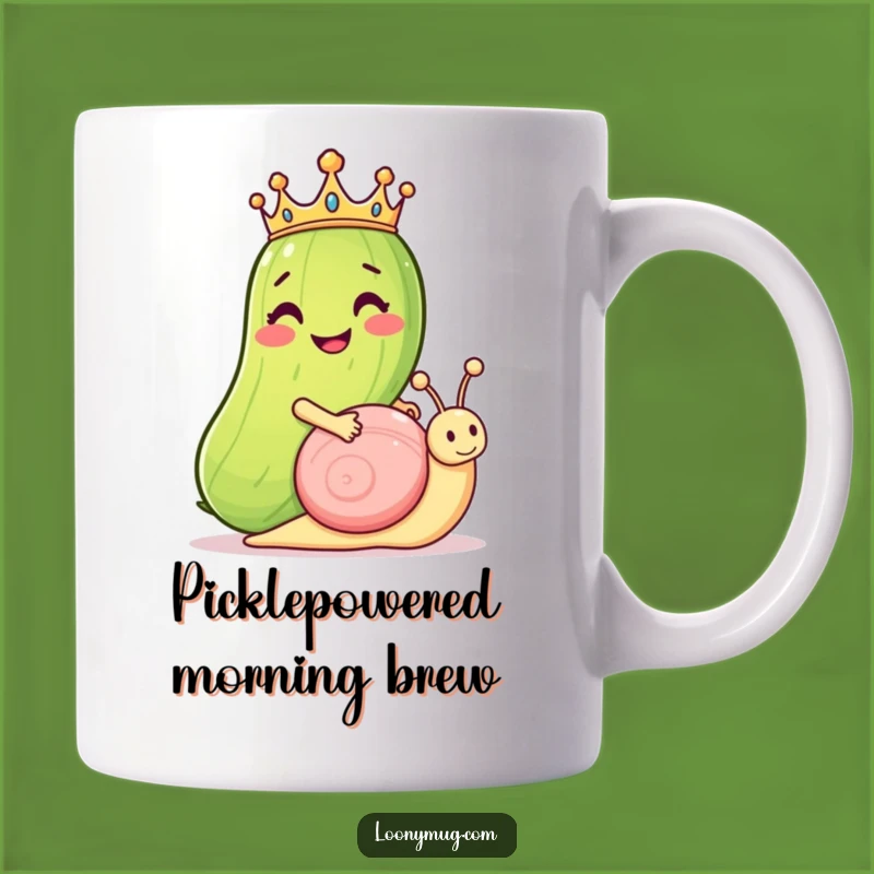 Funny Pickle Mug: Royal Snail Rider, Hilarious Veggie Gift