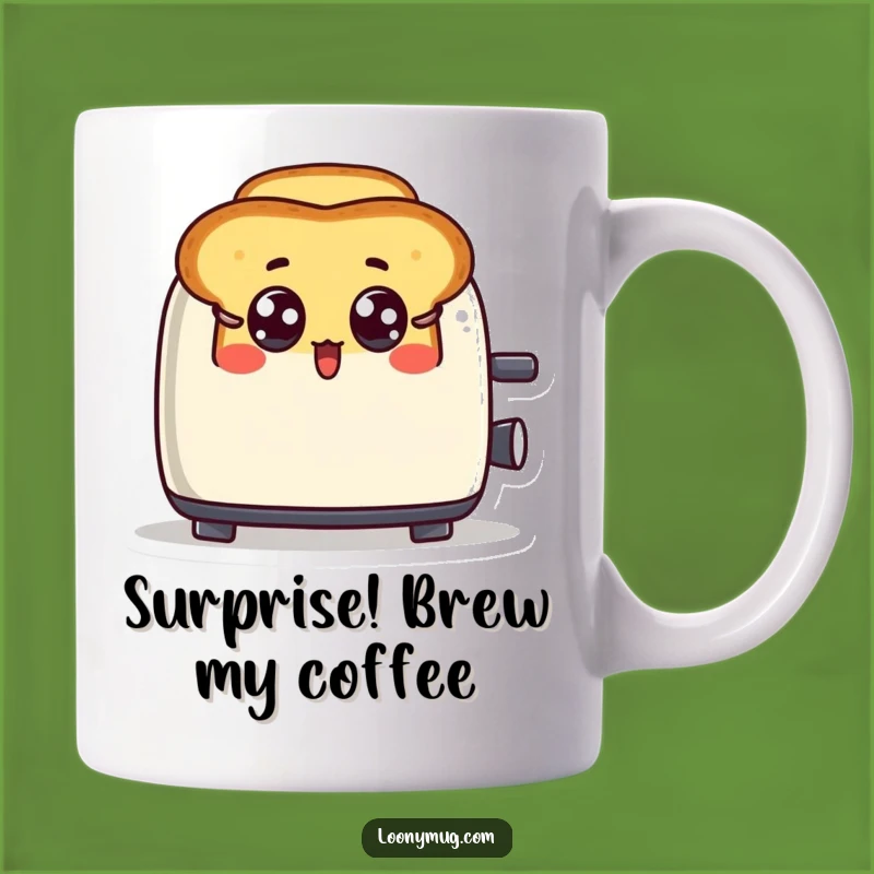 Funny Surprised Toast Character Mug - Hilarious Breakfast Surprise Gift Mug