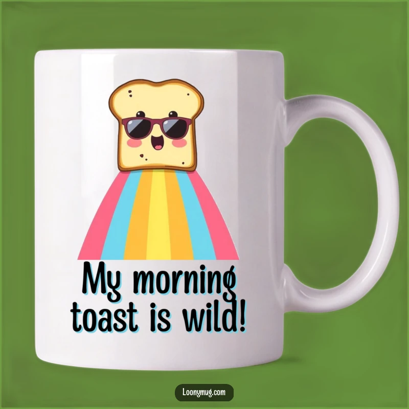 Funny Toast Rainbow Mug: Surprised Sunglasses Toast Gift for Breakfast Lovers