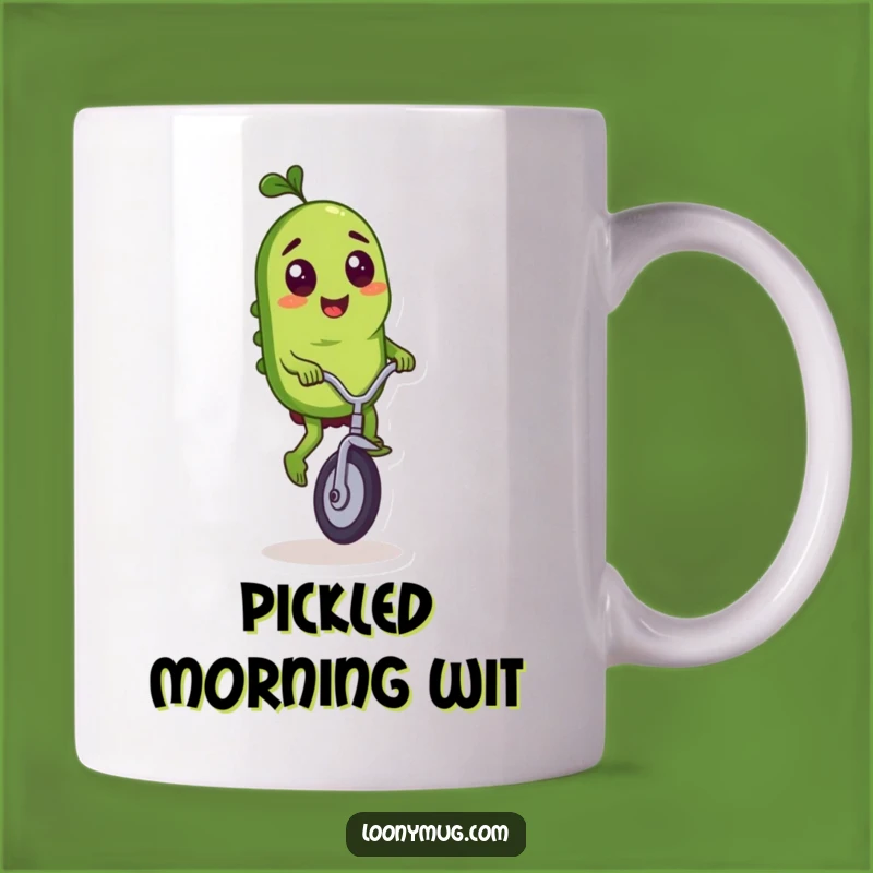 Funny Pickle Unicycle Mug - Mischievous Ride Gift Mug