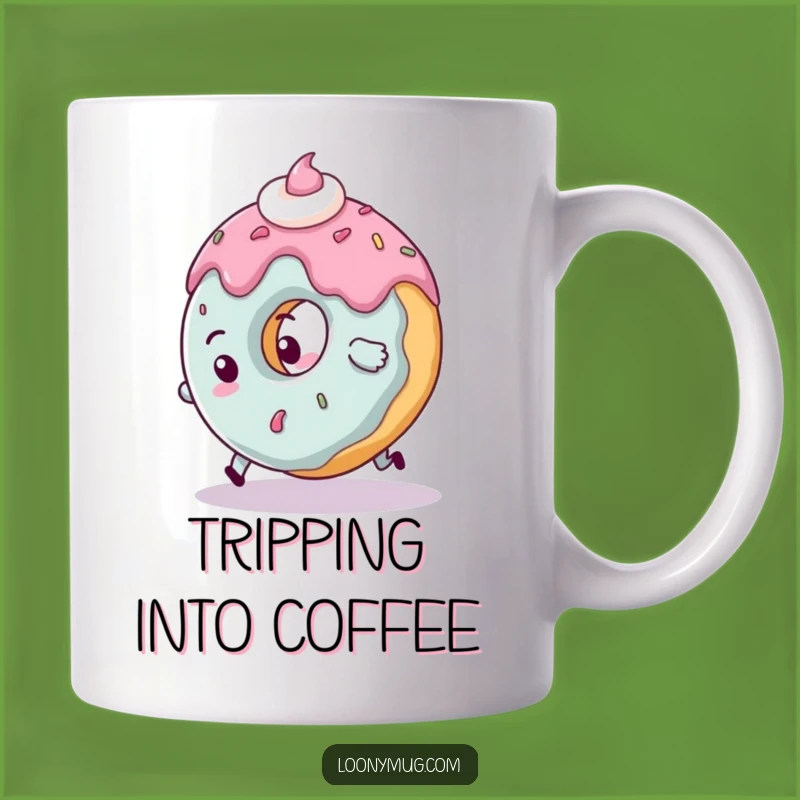 Funny Clumsy Donut Mug: Tripping Character Gift for Butterfingers