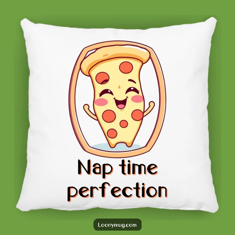 Funny Pizza Slice Mirror Pillow: Cozy Giggle Accent for Couch Fun