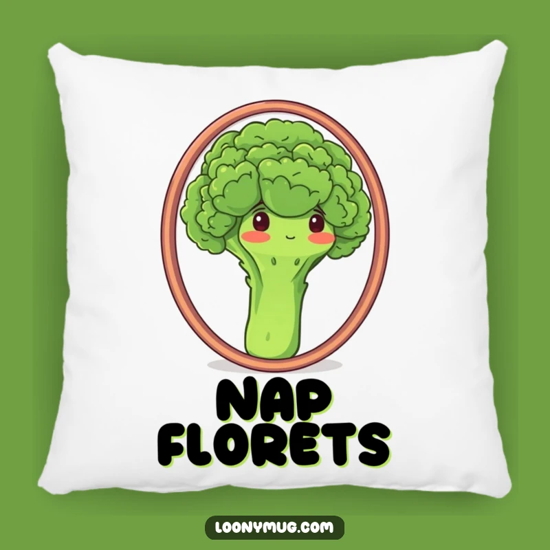 Funny Proud Broccoli Mirror Pillow - Cozy Veggie Humor Decor Gift