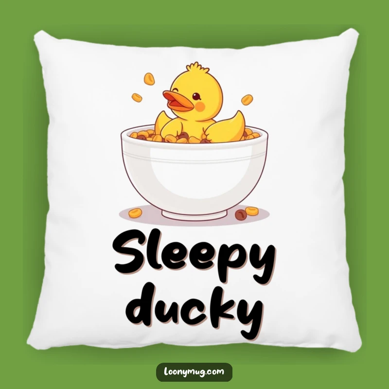Funny Rubber Ducky Cereal Bowl Pillow - Cozy Quirky Humor Decor Gift