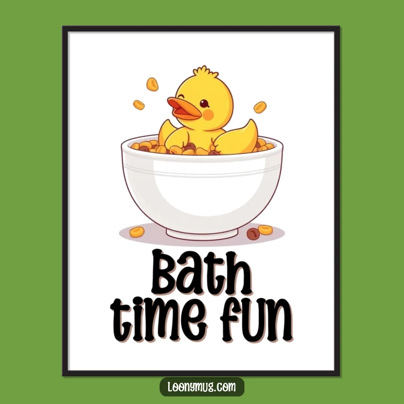 Funny Rubber Ducky Cereal Bowl Digital Art - Hilarious Quirky Decor Gift