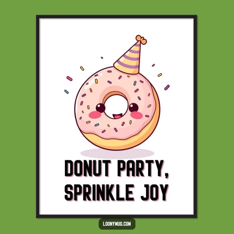 Funny Donut Party Digital Art: Instant Cheerful Art Download Gift