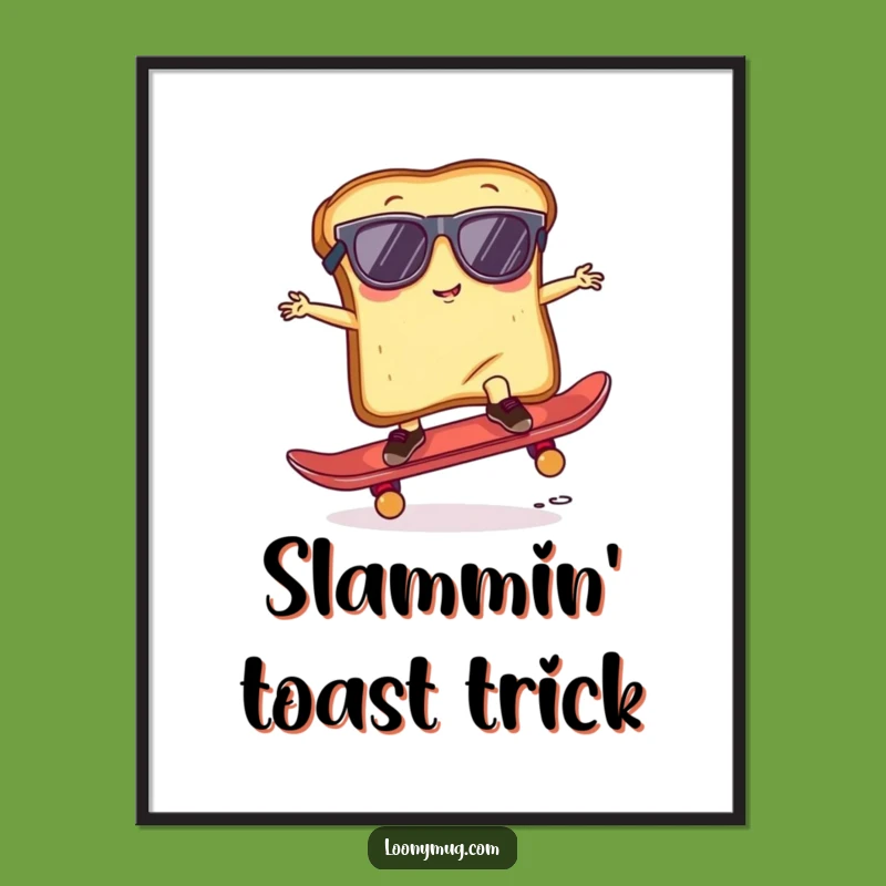 Downloadable Funny Toast Art - Skater Bread Digital Print