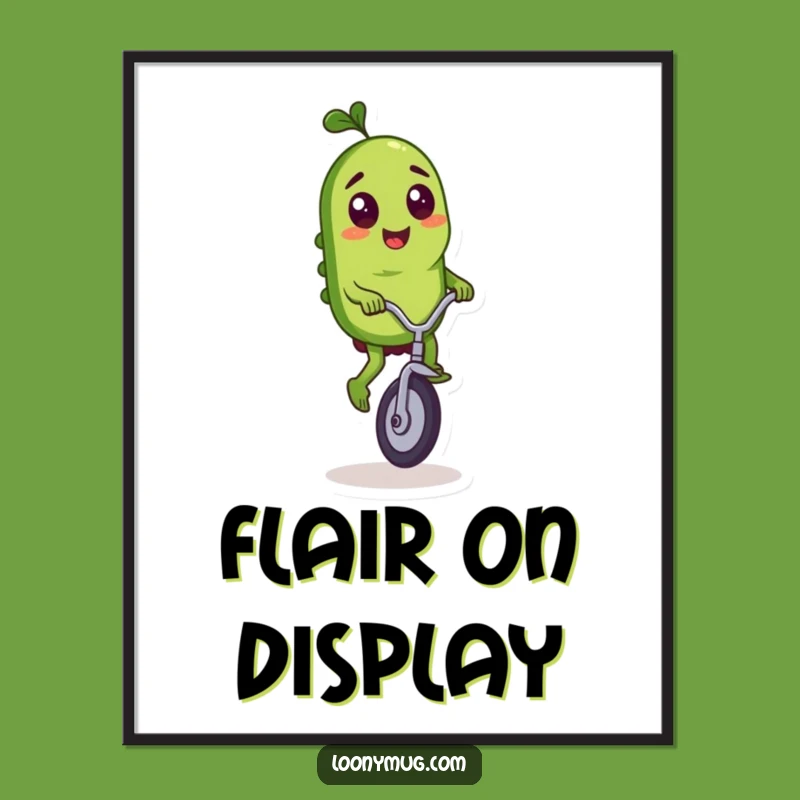 Funny Pickle Unicycle Digital Art - Mischievous Ride Print