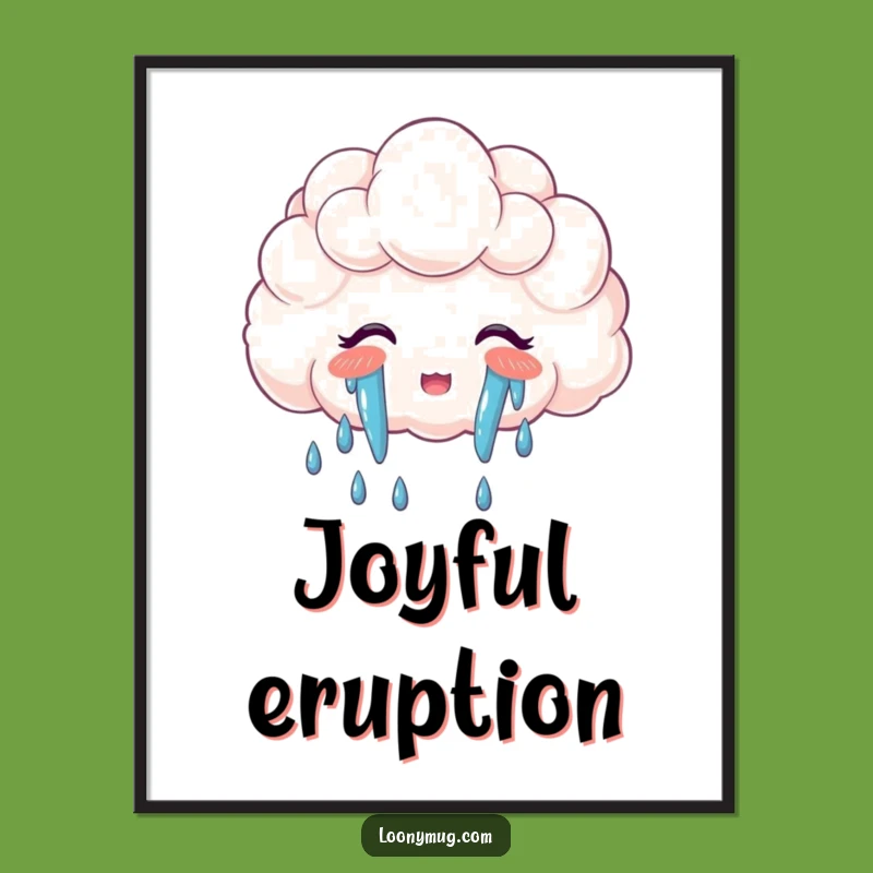 Funny Cloud Rainbow Tears Digital Art: Instant Joyful Decor for Your Walls