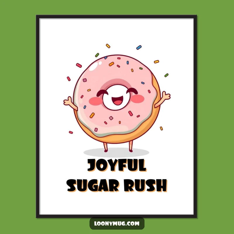 Funny Giggling Donut Digital Print: Juggling Sprinkles Art for Sweet Spaces