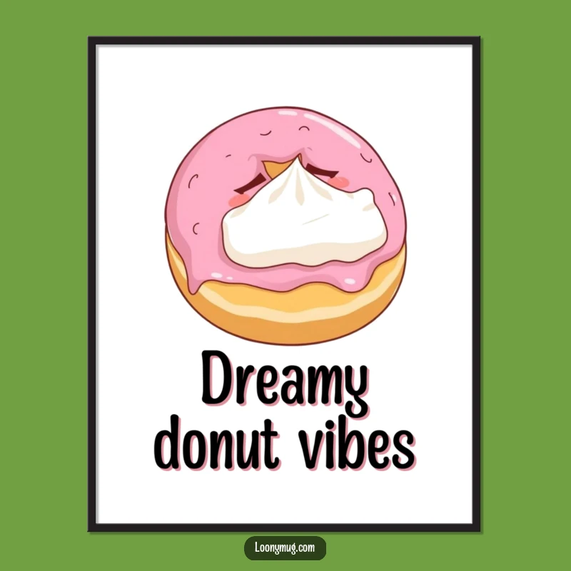 Funny Sleepy Donut Digital Print - Instant Whimsical Pastry Art Download