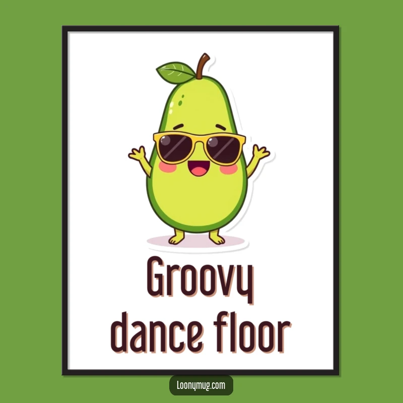 Funny Avocado Sunglasses Dance Digital Art: Instant Grooves for Your Walls