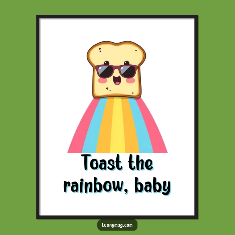 Funny Toast Rainbow Digital Art: Instant Surprised Art Download Gift