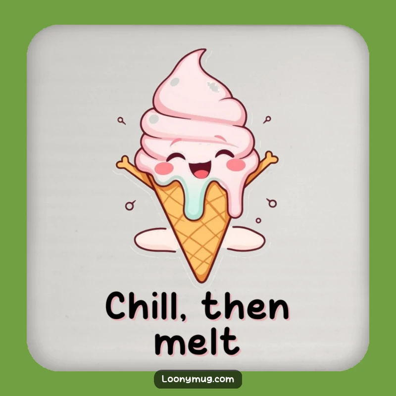 Funny Melting Ice Cream Coaster: Joyful Character Decor for Tables
