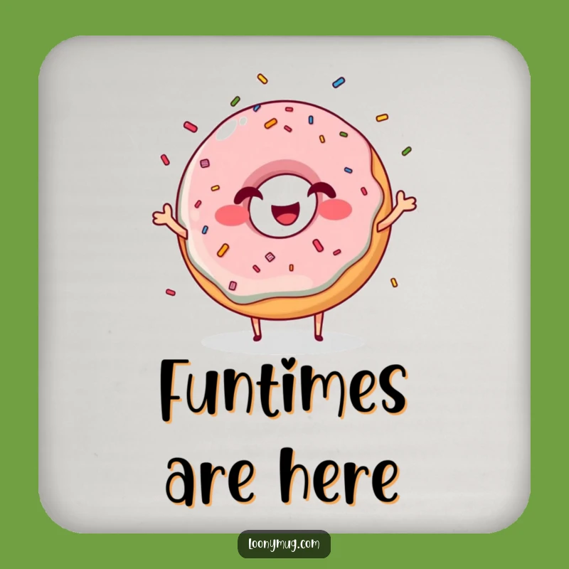 Funny Giggling Donut Coaster: Juggling Sprinkles Decor for Sweet Tables