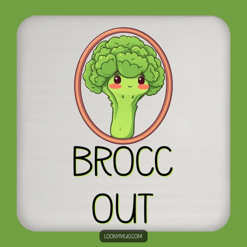 Funny Proud Broccoli Mirror Coaster - Humorous Veggie Accessory Gift