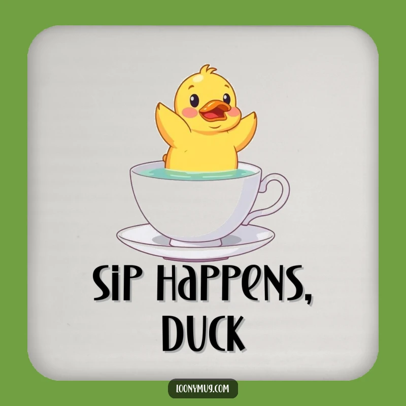 Funny Rubber Duck Teacup Coaster: Protect Surfaces with Quirky Charm and Humor