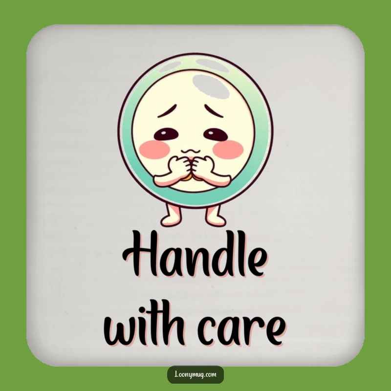Funny Shy Button Fumble Drink Coaster: Protect Surfaces with Hilarious Charm