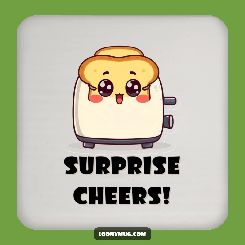 Funny Surprised Toast Coaster - Hilarious Breakfast Drink Protector Gift