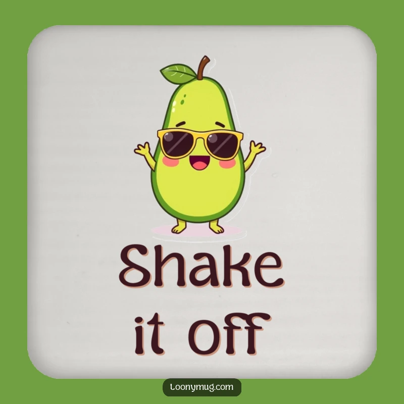 Funny Avocado Sunglasses Dance Coaster: Protect Surfaces with Cool Moves