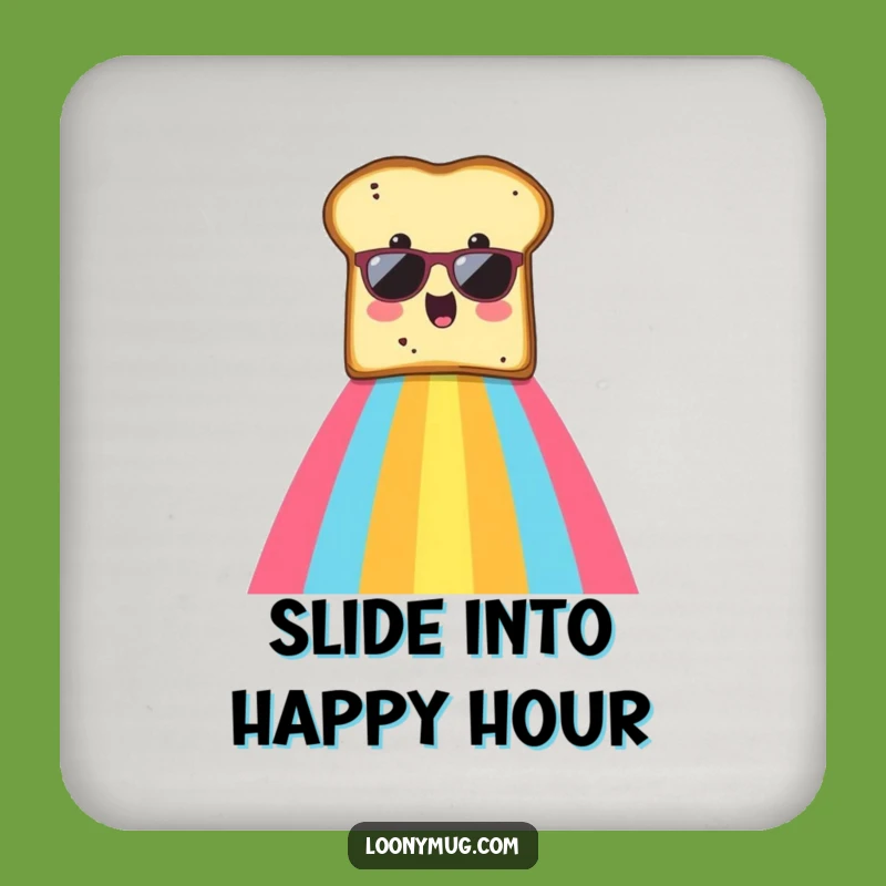 Funny Toast Rainbow Coaster Set: Humorous Surprised Toast Protection Gift