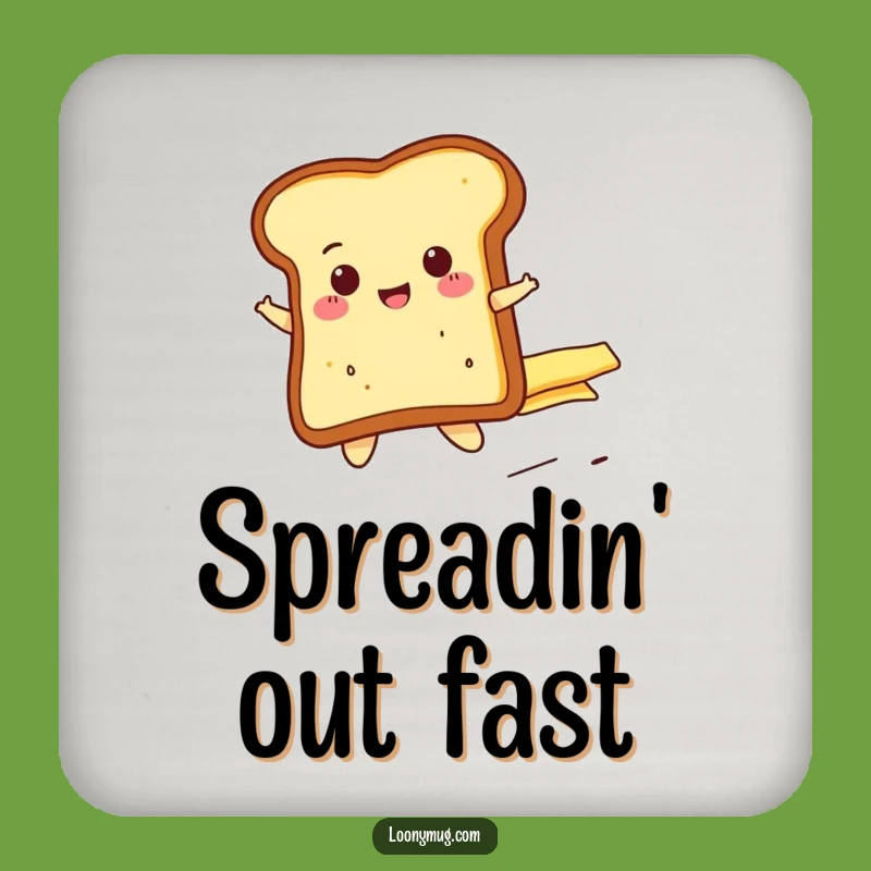 Funny Cheerful Toast Butter Ride Coaster - Protect Surfaces with Breakfast Fun!