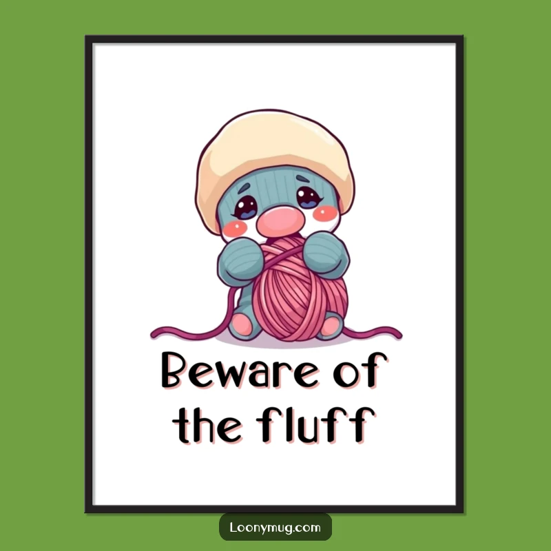 Funny Sock Puppet Yarn Bandit Poster - Quirky Wall Art Gift!