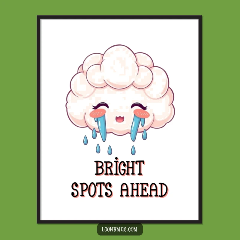 Funny Cloud Rainbow Tears Poster: Vibrant Wall Art for a Joyful, Happy Home