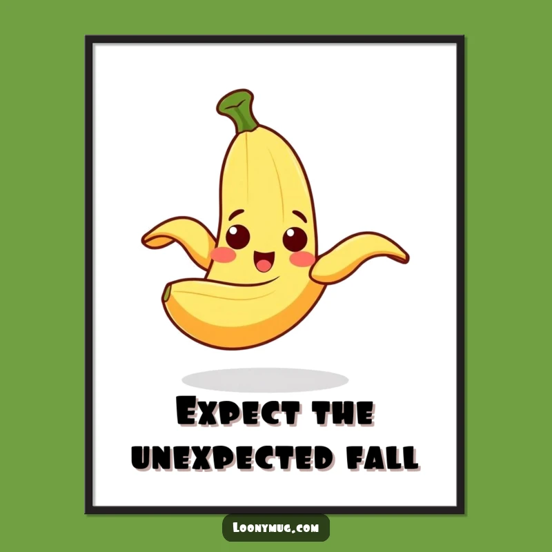 Funny Slipping Banana Poster: Decorate Your Space with This Hilarious Classic Gag