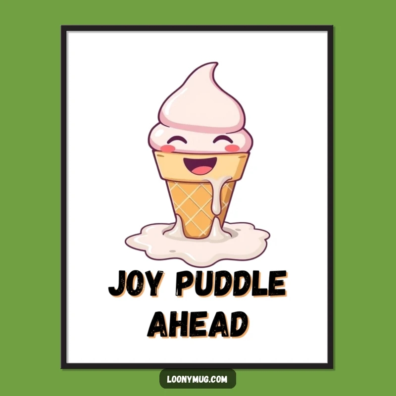 Funny Melting Ice Cream Poster: Decorate Your Space with Sweet Joy and Humorous Art