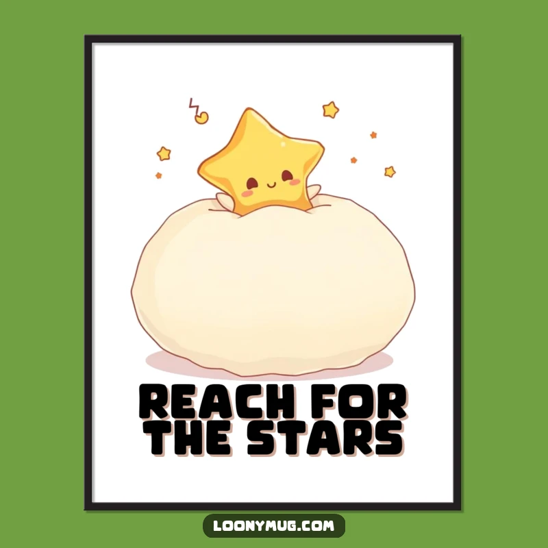 Funny Dreaming Star Poster - Cozy Pillow Bounce Wall Art