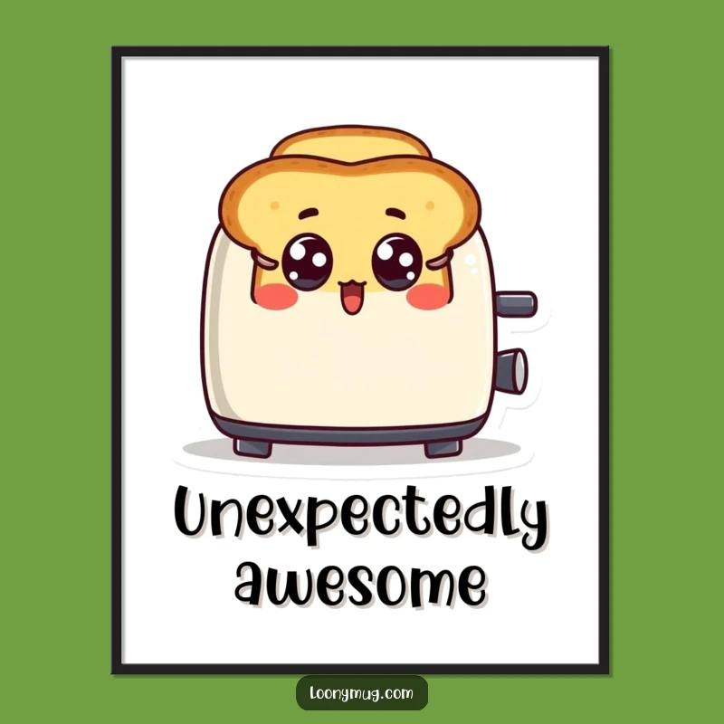 Funny Surprised Toast Poster - Hilarious Breakfast Wall Art Gift Print